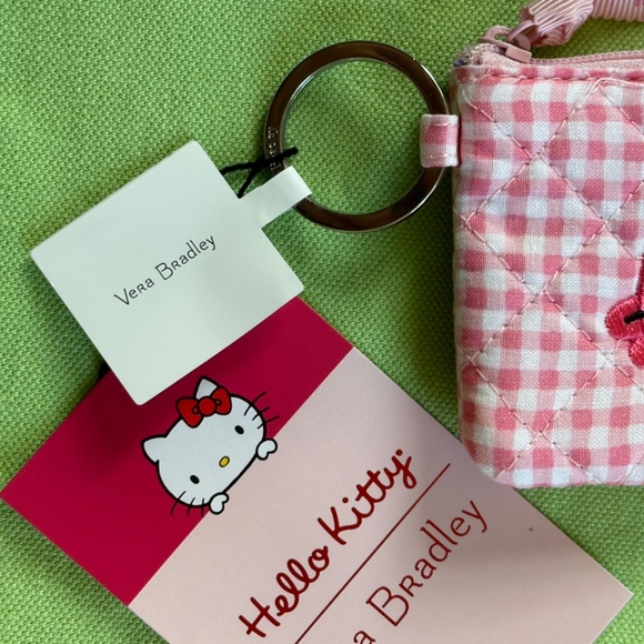 VERA BRADLEY HELLO KITTY ZIP ID CASE:NWT HELLO KITTY GINGHAM - Picture 6 of 13